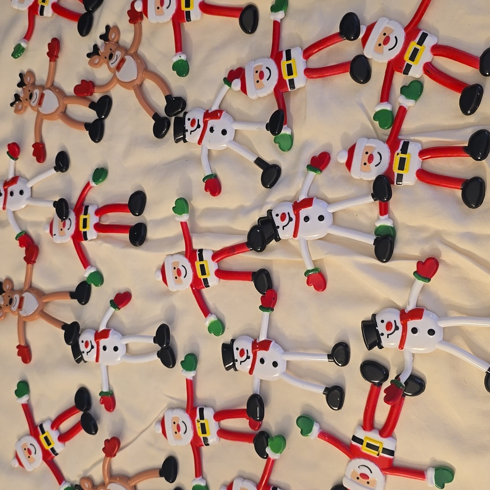 23 Snowman, Santa, and Reindeer Bendable Figurines Holidays New - Picture 6 of 6